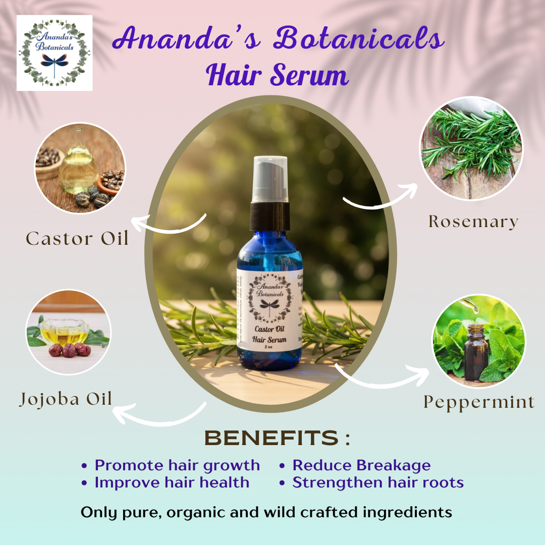 Castor Oil Hair Serum with Rosemary and Peppermint