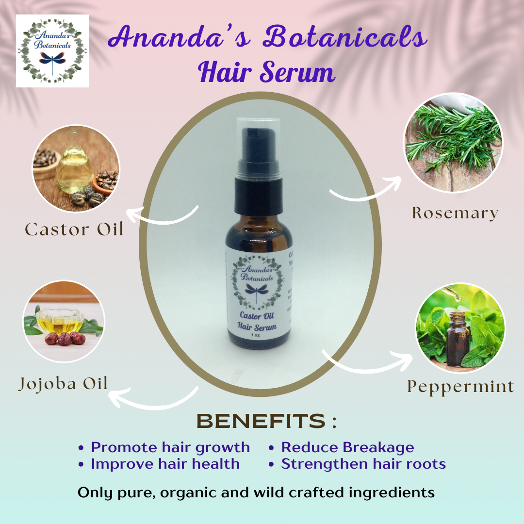 Castor Oil Hair Serum with Rosemary and Peppermint